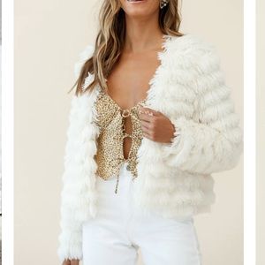 She + Sky Fur Jacket